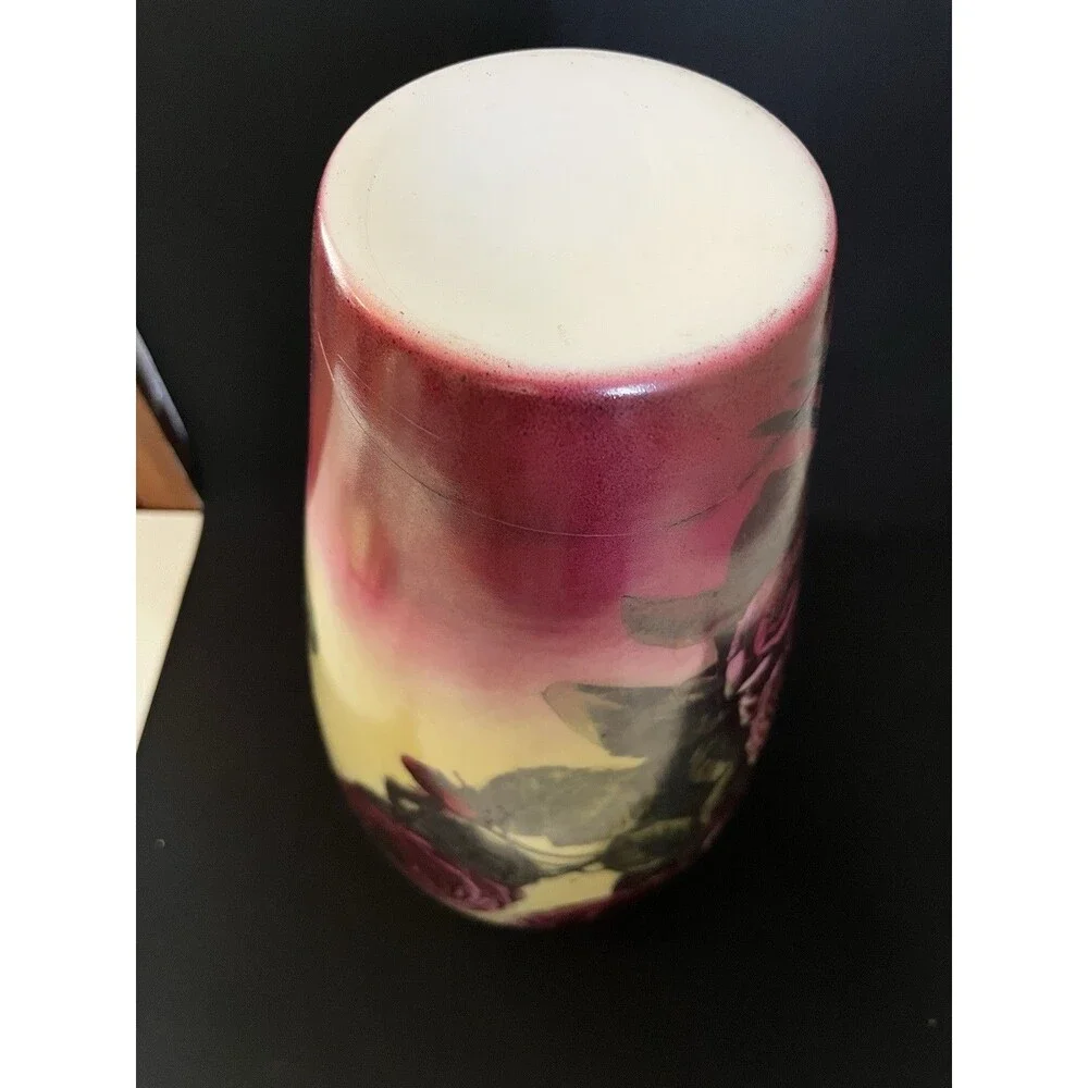 Vintage Fostoria Glass w/ Hand Painted Roses
